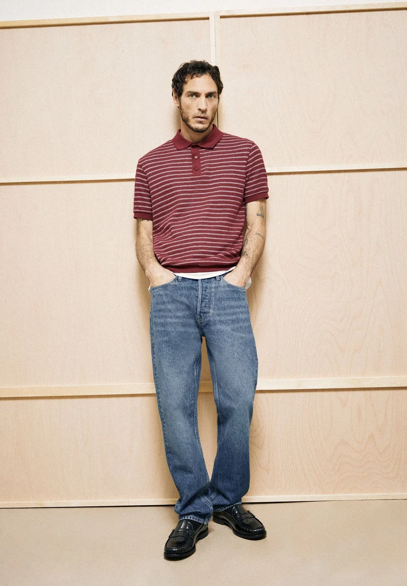 MAARIO STRICK-POLOSHIRT | velvet red-moonlit lilac