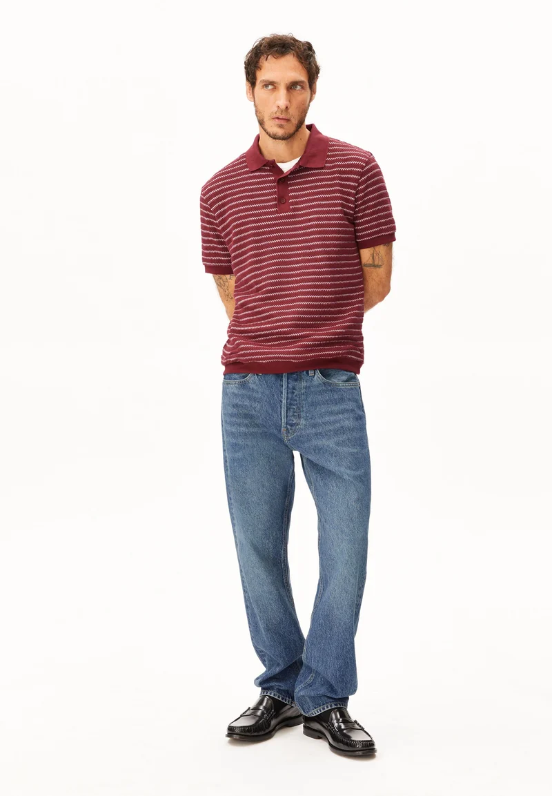 MAARIO STRICK-POLOSHIRT | velvet red-moonlit lilac
