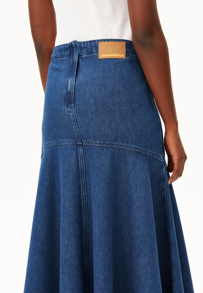 JEANS-MIDI-ROCK | bright blue