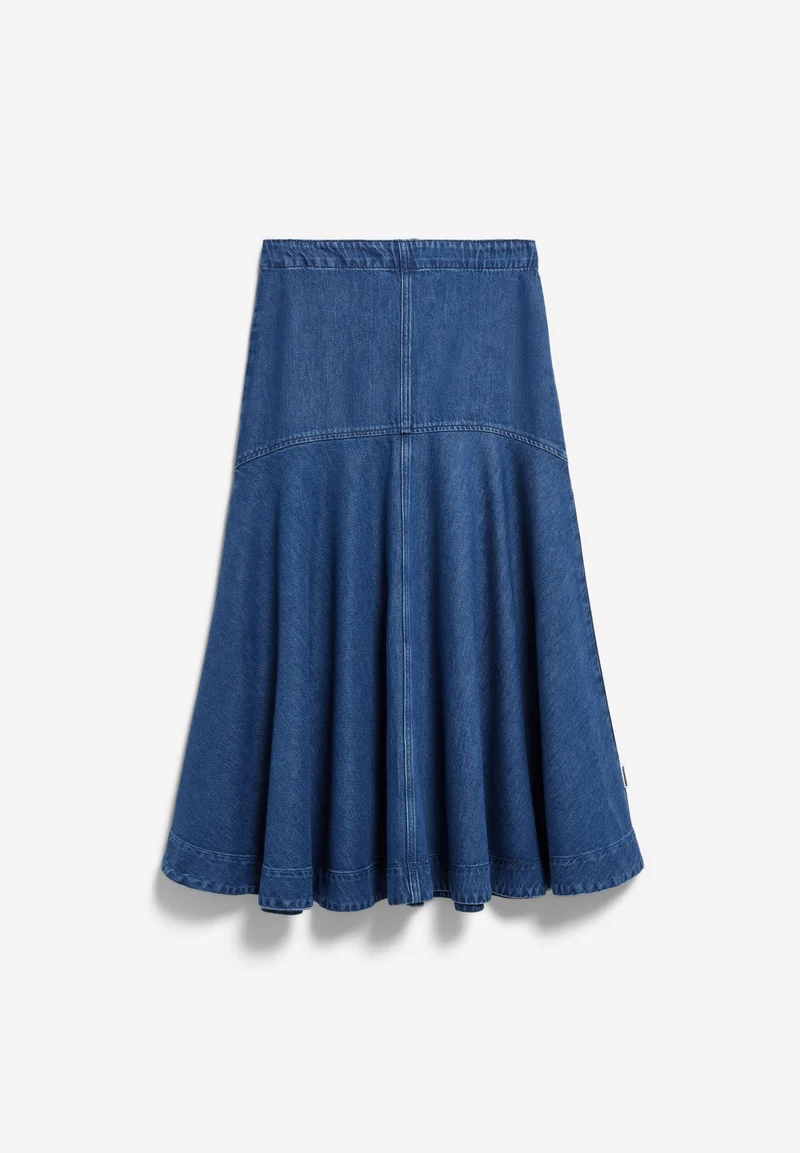 JEANS-MIDI-ROCK | bright blue