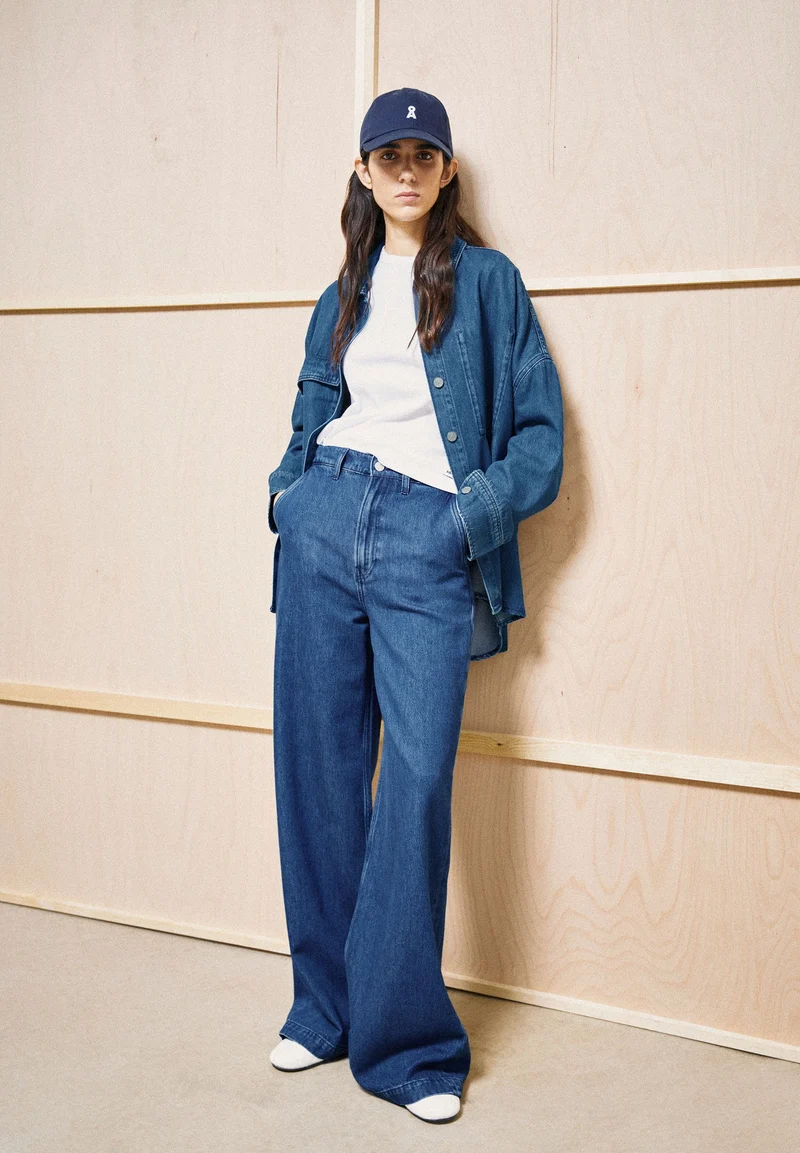 WIDE LEG JEANSHOSE | bright blue