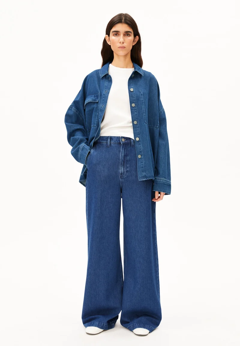 WIDE LEG JEANSHOSE | bright blue