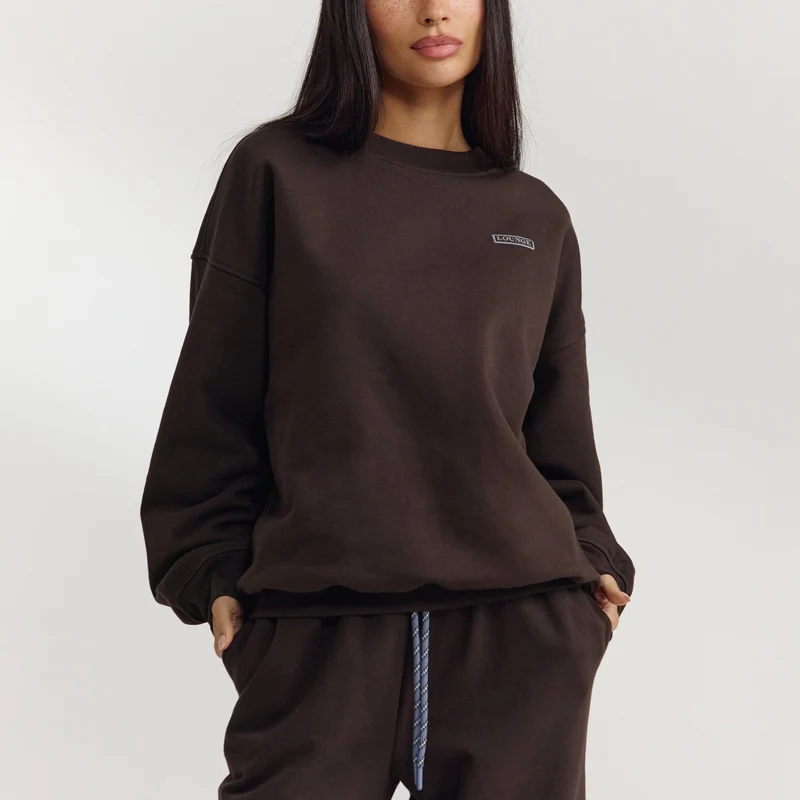 Oversized Pullover - Dunkle Schokolade