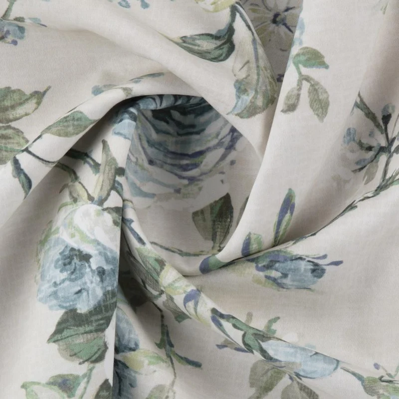 Bio Satin Roses - blau 280 cm