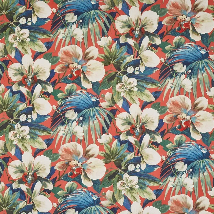 Baumwollstoff Tropische Blumen - rosa