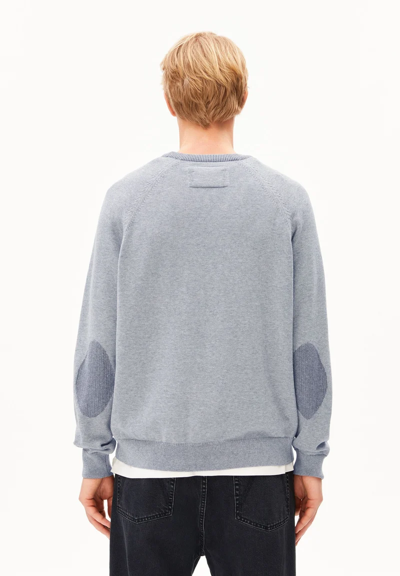 BAUMWOLL-STRICKPULLOVER | silver melange-mid silver melange