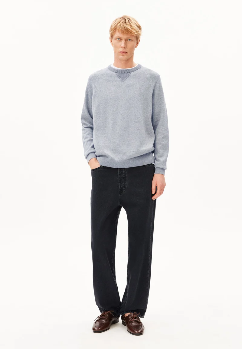 BAUMWOLL-STRICKPULLOVER | silver melange-mid silver melange