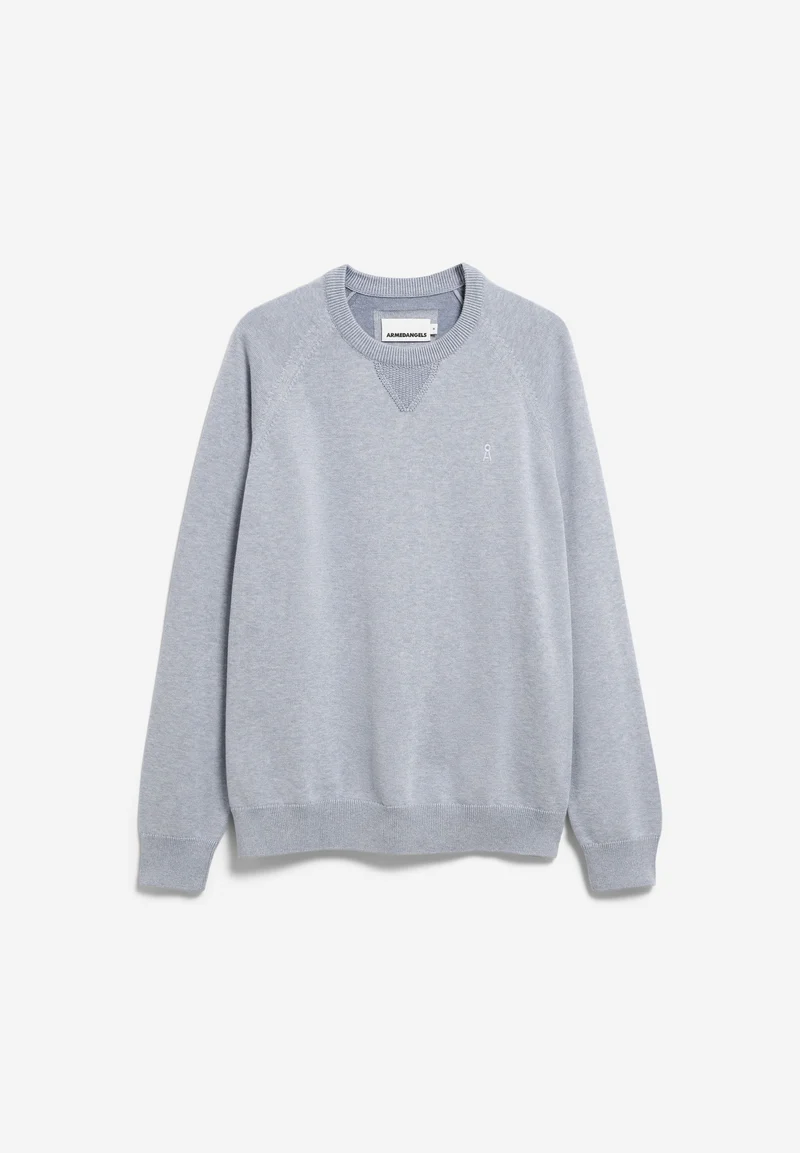 BAUMWOLL-STRICKPULLOVER | silver melange-mid silver melange