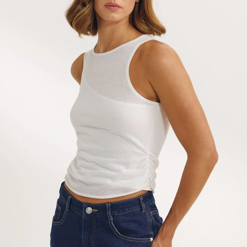 Mehrlagiges Tanktop - Weiß