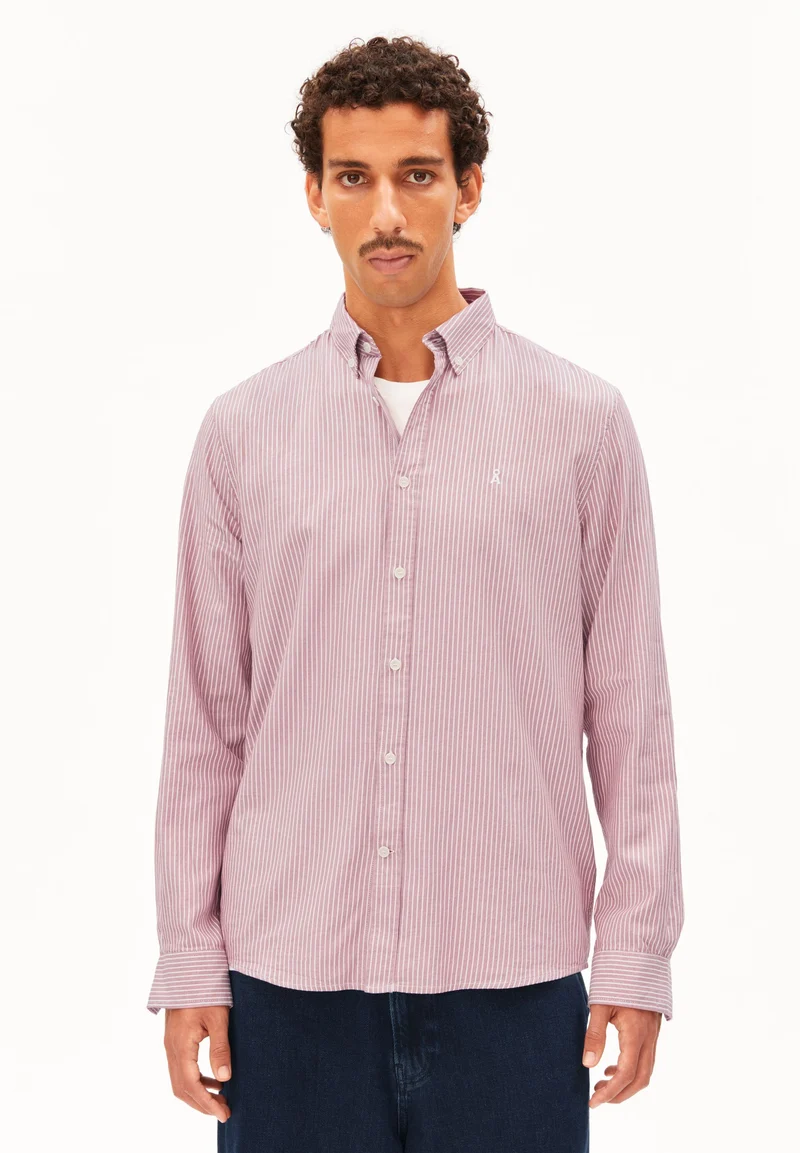 QUAASA GESTREIFTES LANGARMHEMD | velvet red