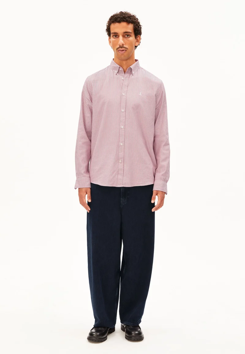 QUAASA GESTREIFTES LANGARMHEMD | velvet red