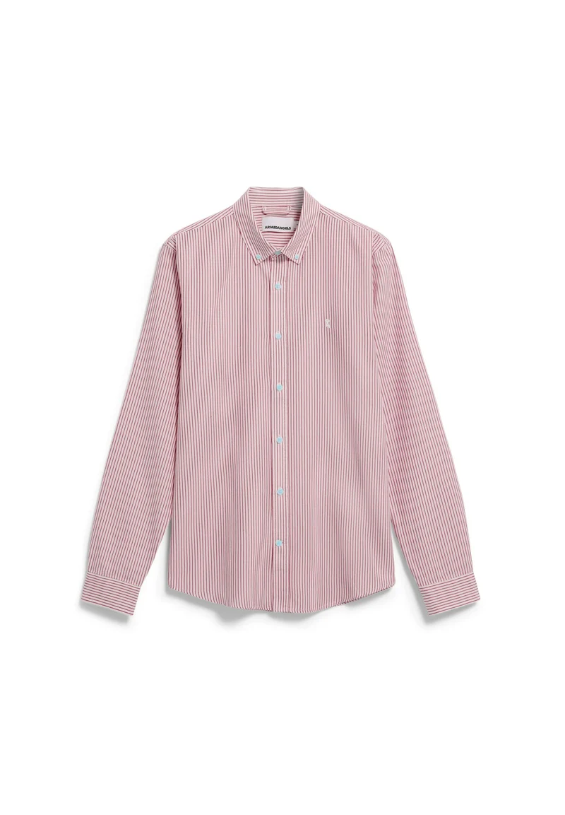 QUAASA GESTREIFTES LANGARMHEMD | velvet red
