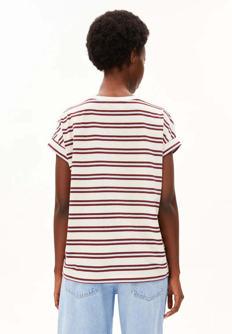 IDAARA GESTREIFTES T-SHIRT | undyed-velvet red-soft blue