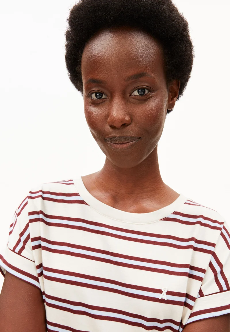 IDAARA GESTREIFTES T-SHIRT | undyed-velvet red-soft blue
