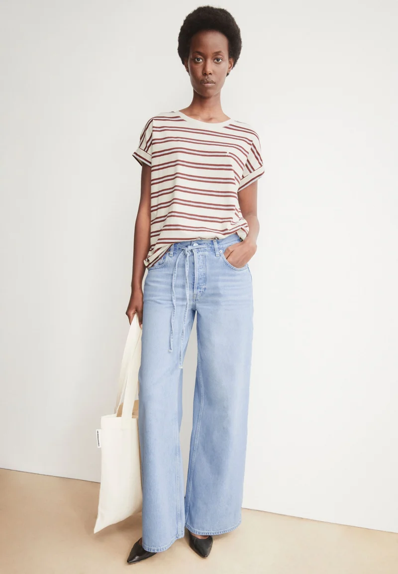 IDAARA GESTREIFTES T-SHIRT | undyed-velvet red-soft blue