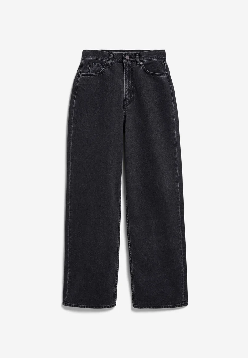 ENIJAA HIGH WAIST WIDE JEANS | ebony black
