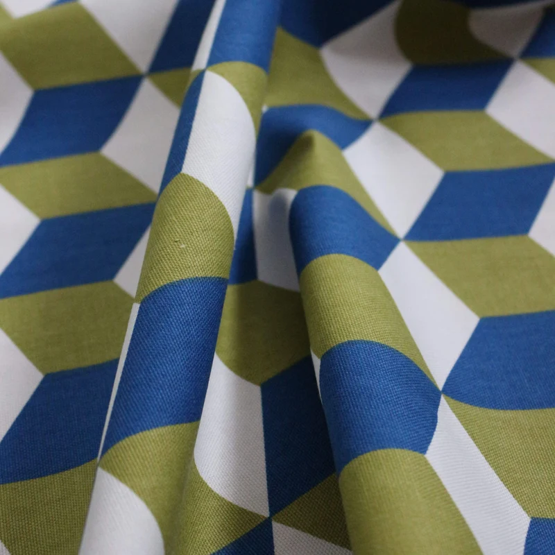 Baumwollstoff Cube - cobalt