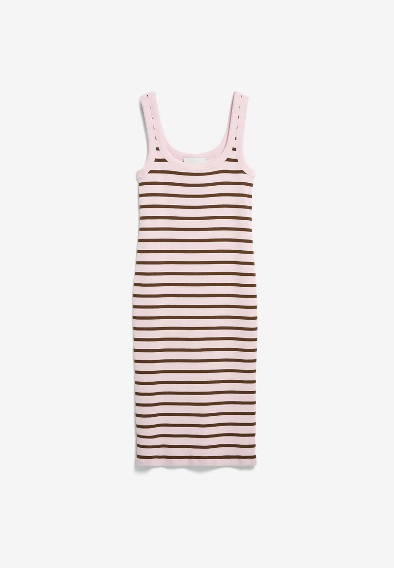 GESTREIFTES TANKTOP RIPP-KLEID | pink mist-dried palm