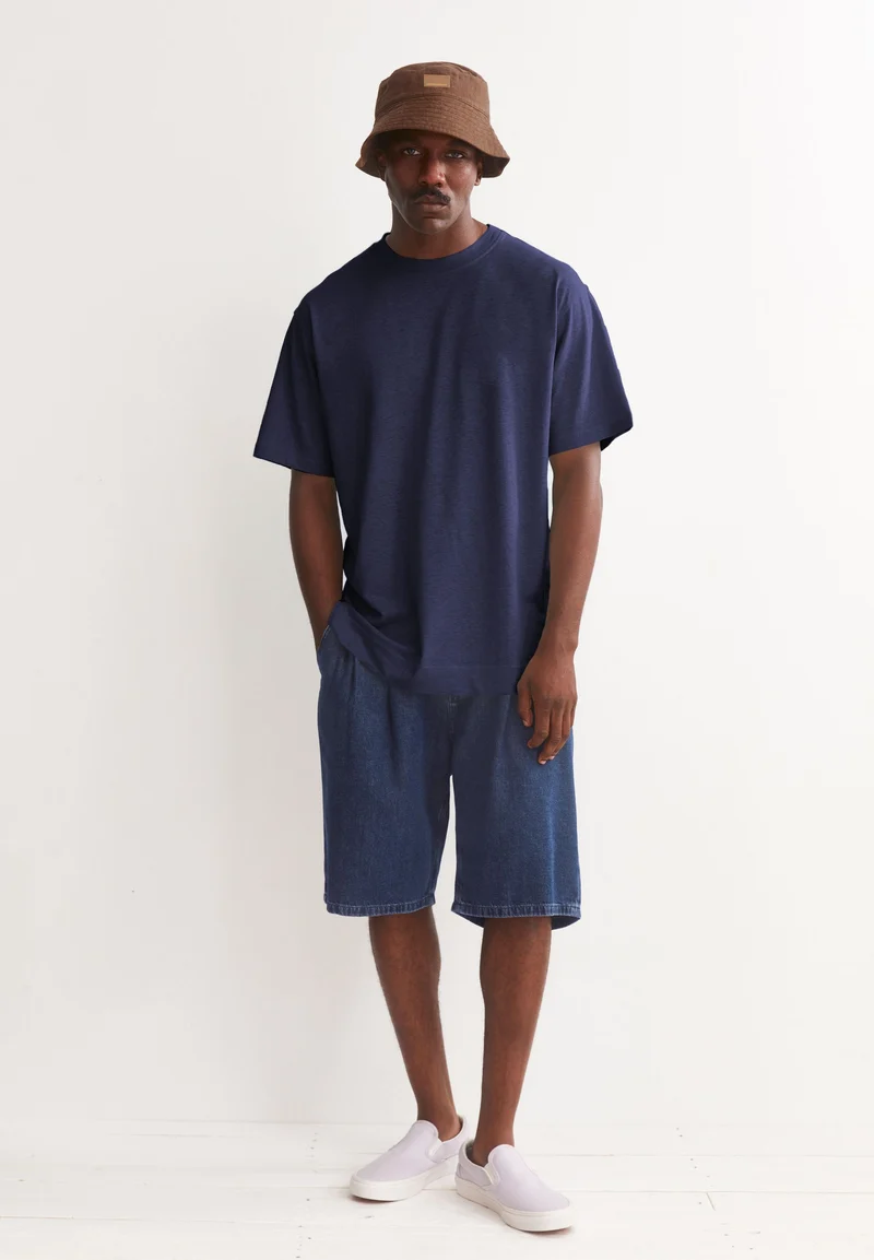 MAARKOS LEINEN-MIX T-SHIRT | tinted navy