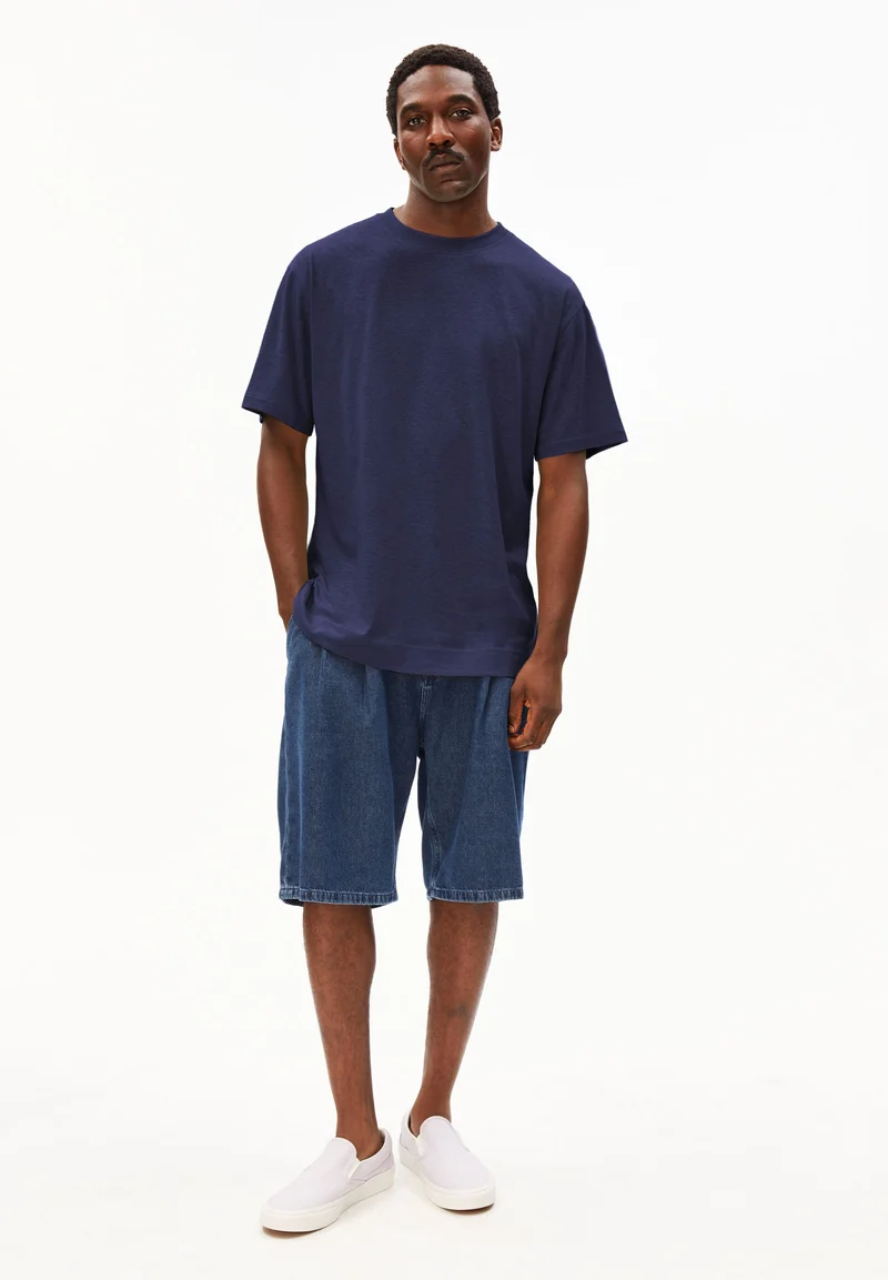 MAARKOS LEINEN-MIX T-SHIRT | tinted navy