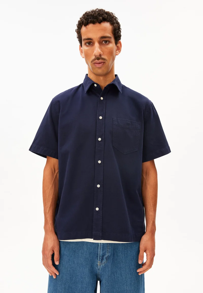BAUMWOLL-LINO-KURZARMSHIRT