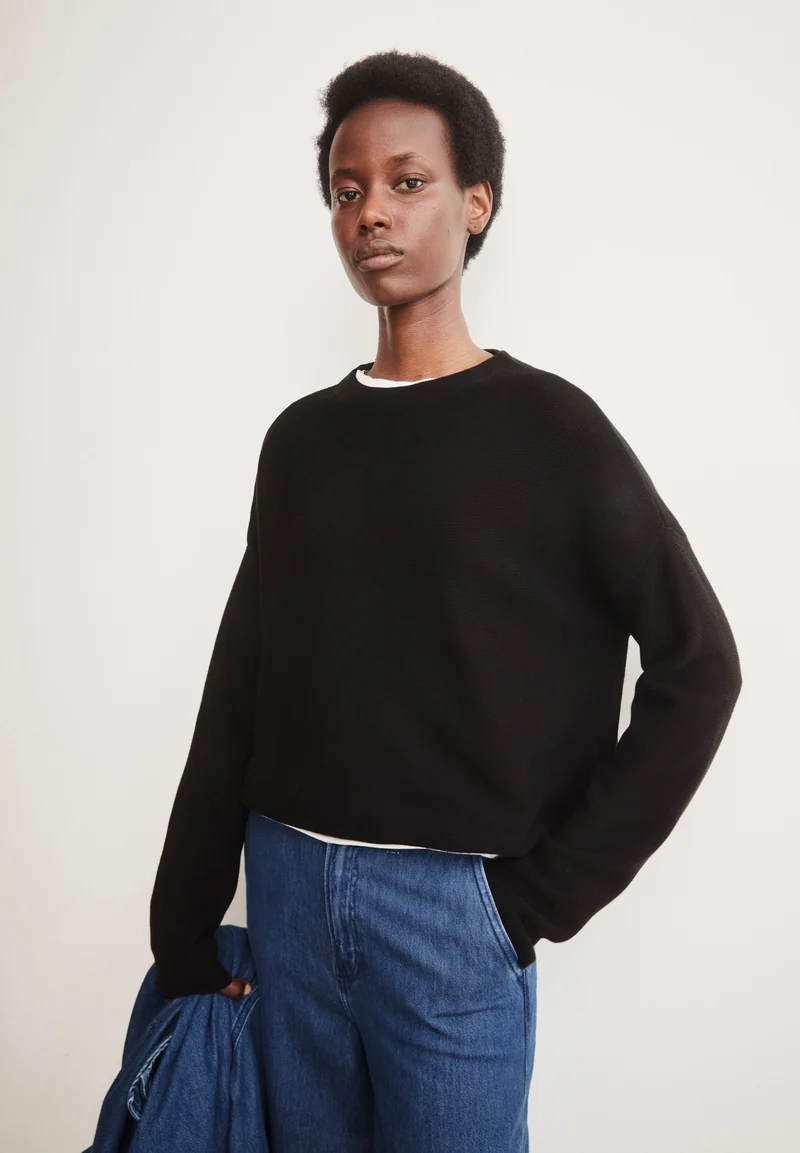 MERINAA LINKS-LINKS STRICKPULLOVER | black