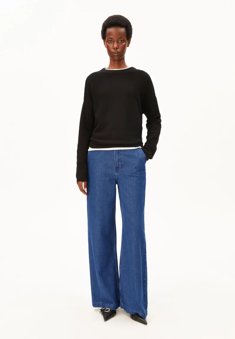 MERINAA LINKS-LINKS STRICKPULLOVER | black