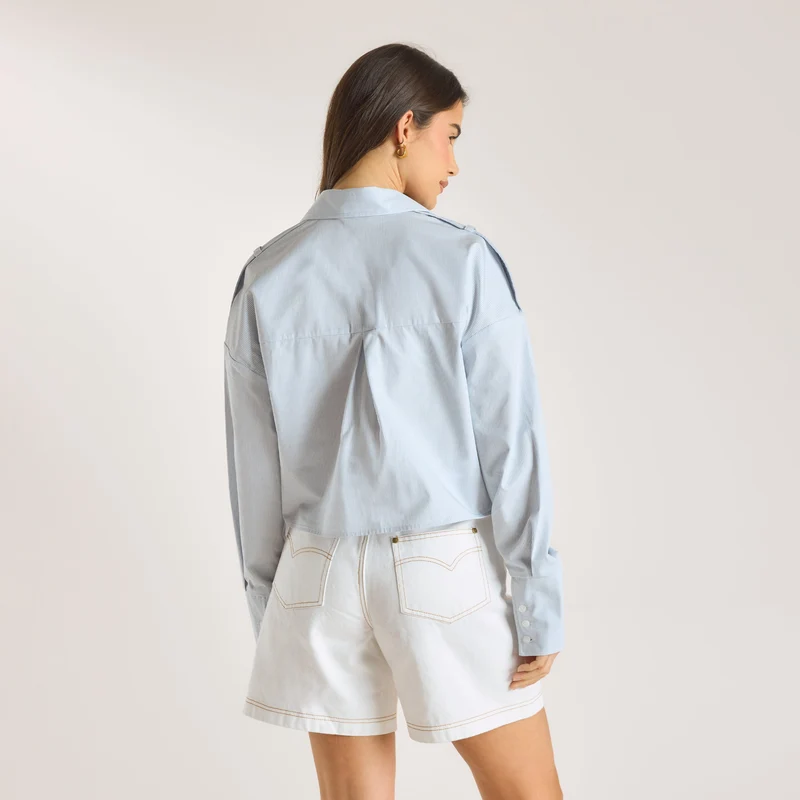 Asymmetrisches Hemd - Blau Stripe