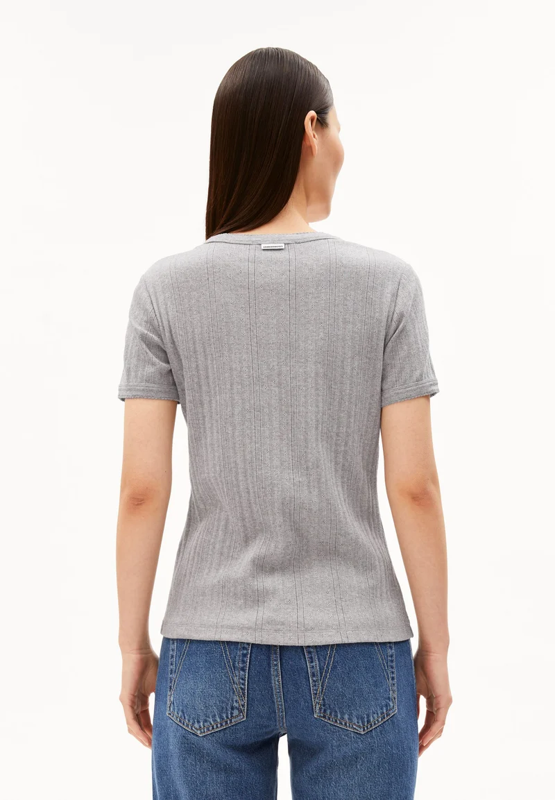 POINTELLE T-SHIRT | silver melange