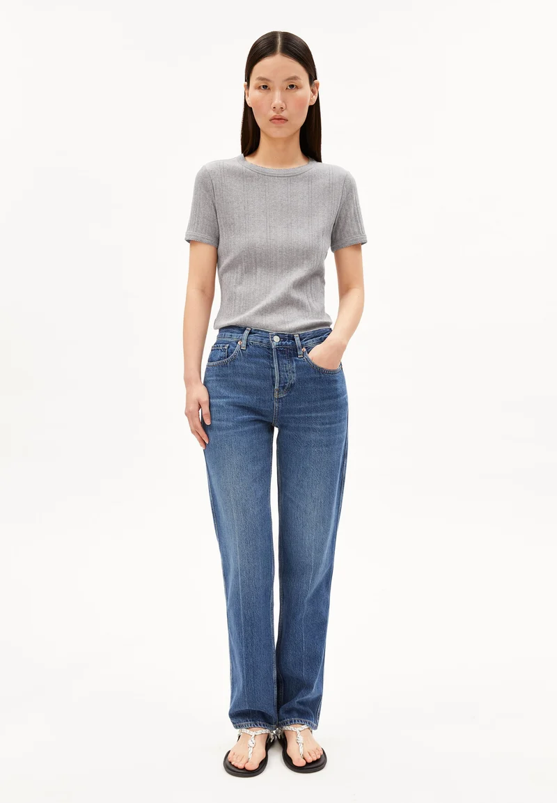 POINTELLE T-SHIRT | silver melange