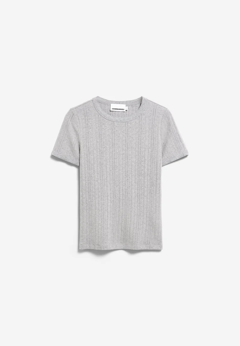 POINTELLE T-SHIRT | silver melange