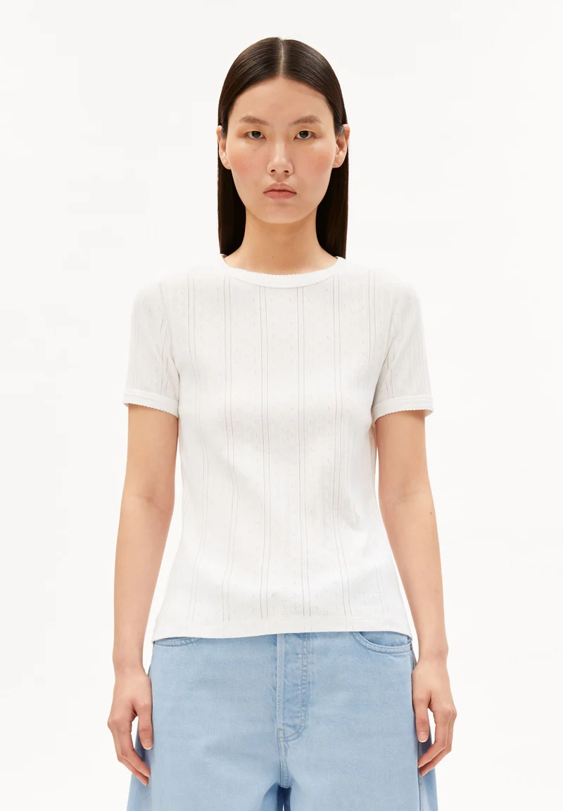 POINTELLE T-SHIRT | white