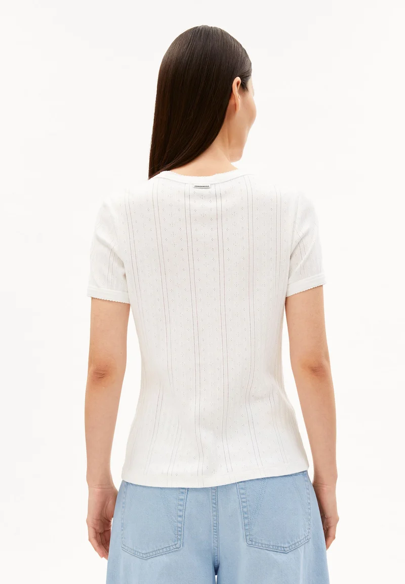 POINTELLE T-SHIRT | white