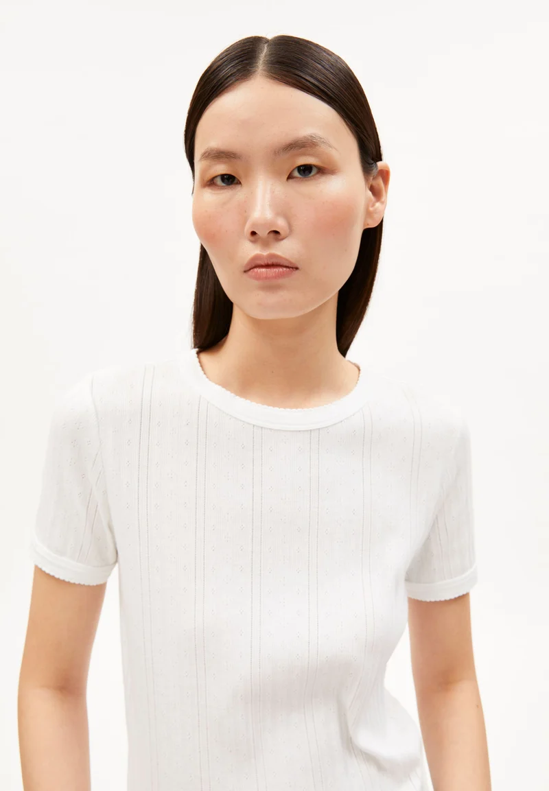 POINTELLE T-SHIRT | white