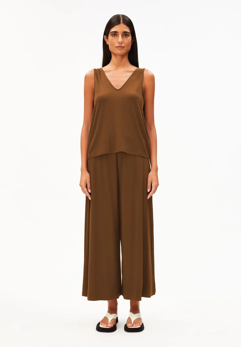 CROPPED JERSEY-HOSE | dried palm