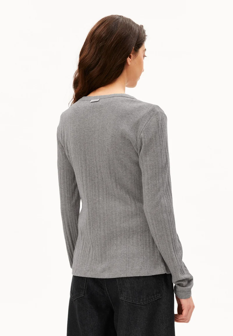 POINTELLE CARDIGAN | silver melange