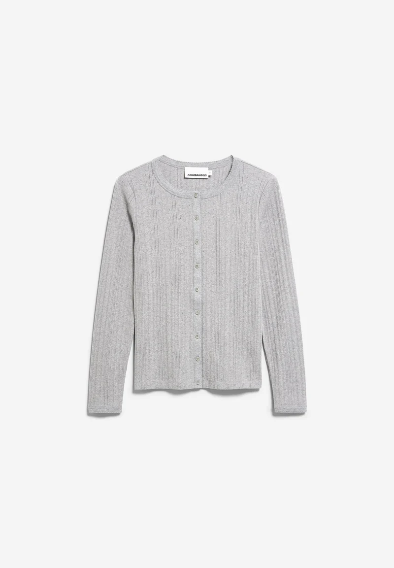 POINTELLE CARDIGAN | silver melange