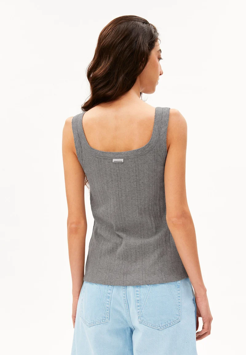POINTELLE TOP | silver melange