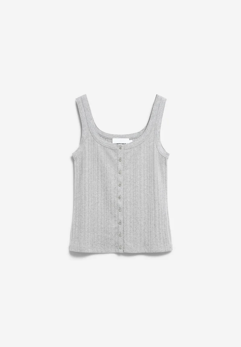 POINTELLE TOP | silver melange