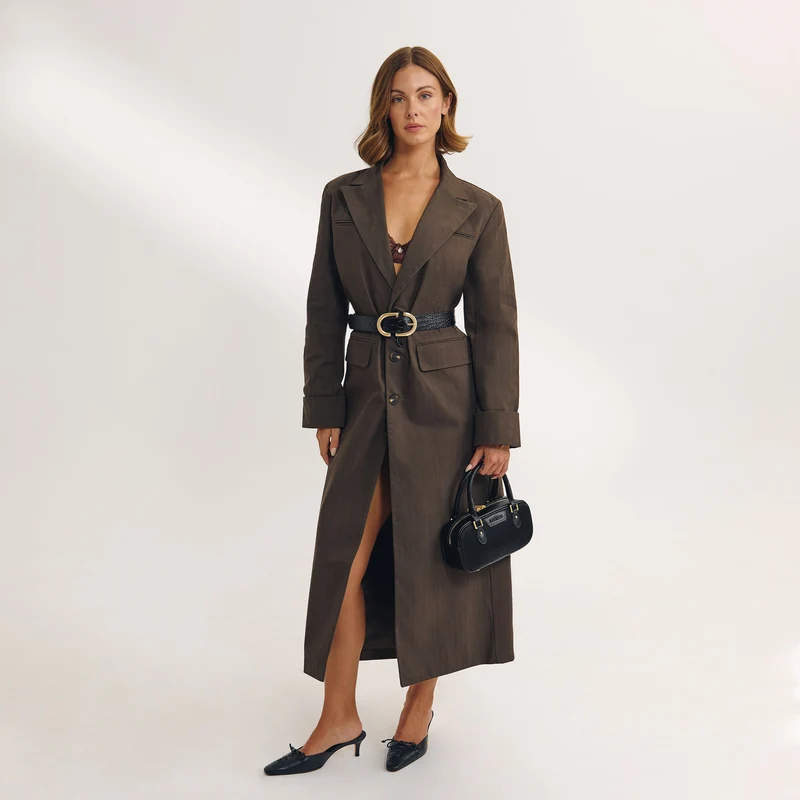 Langer Blazer - Dunkelbraun