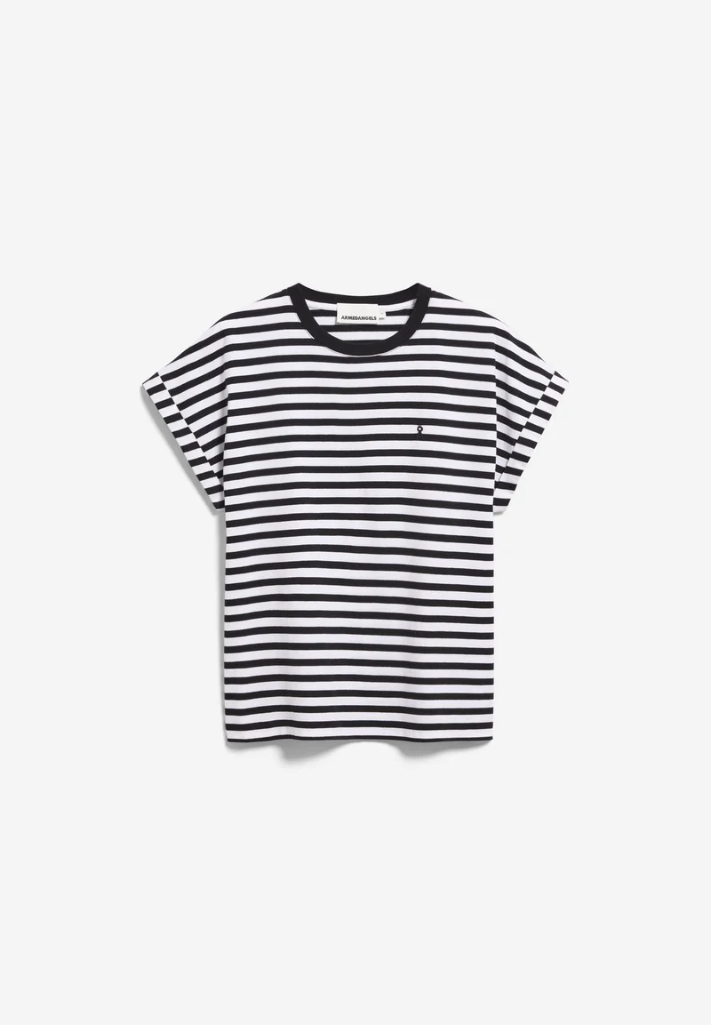 NEUES GESTREIFTES IDAARA T-SHIRT | white-black