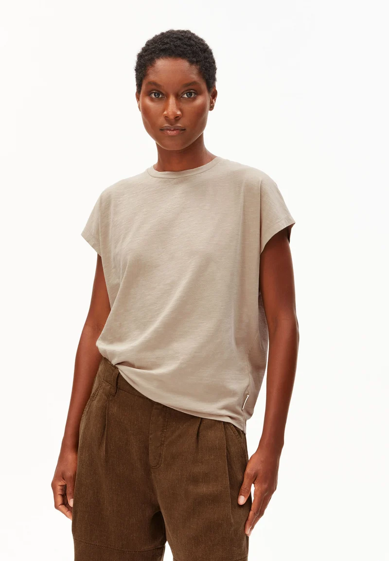 SLUB JERSEY T-SHIRT | sandstone