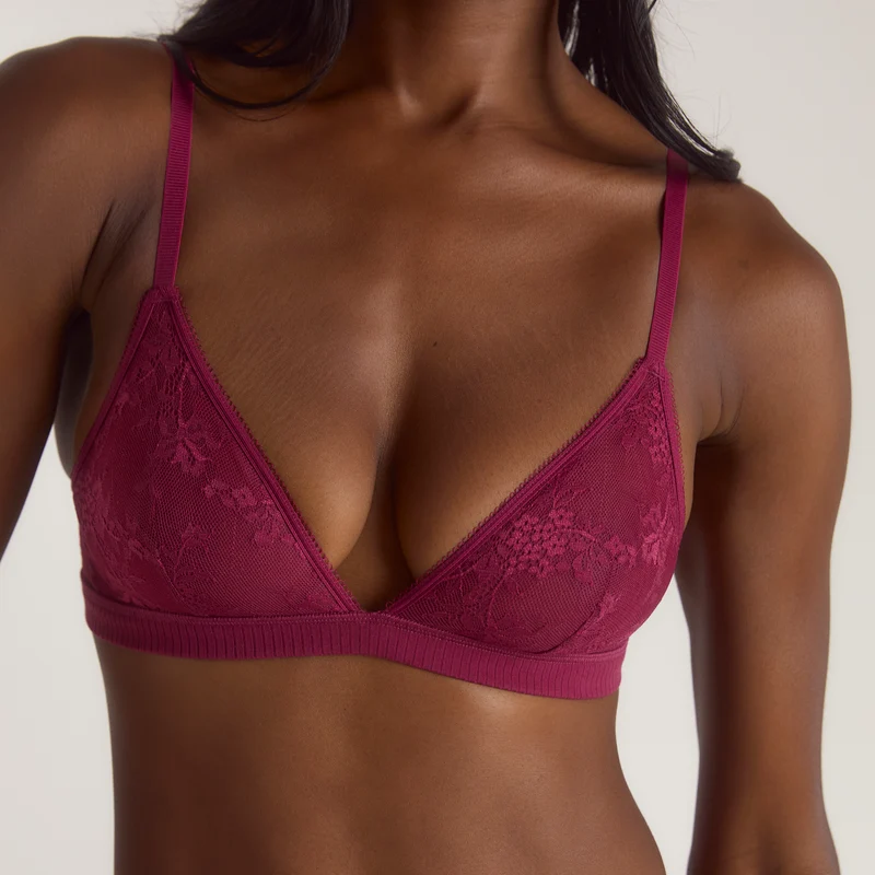 Lace Triangle Bralette - Kastanienbraun