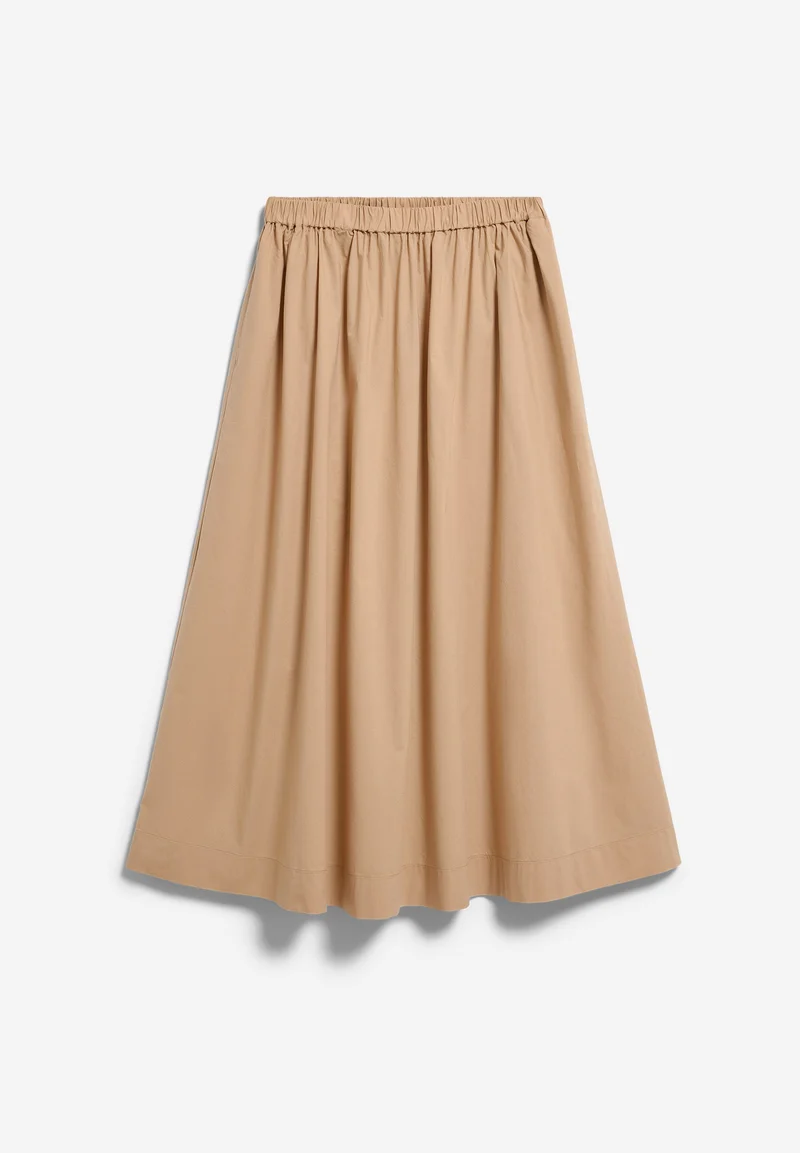 POPLIN MIDI-ROCK A-LINIE | true camel