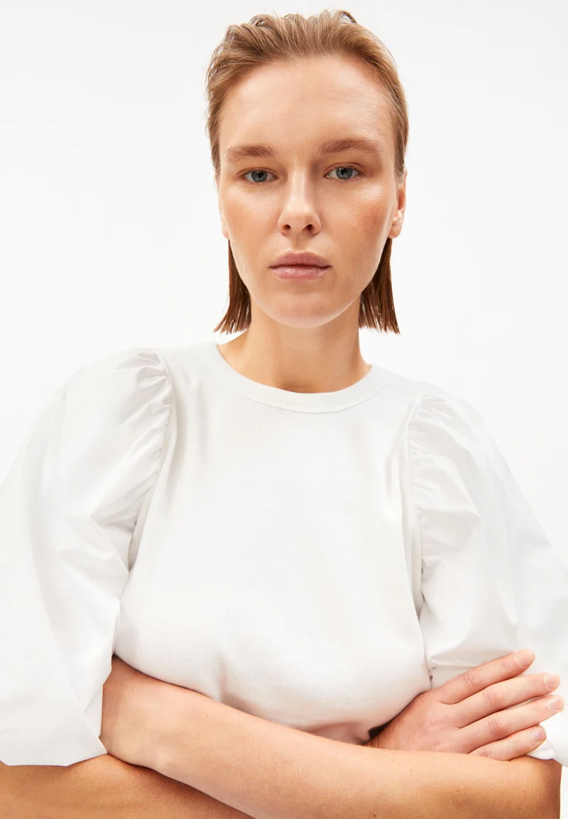 PUFFÄRMEL T-SHIRT | white