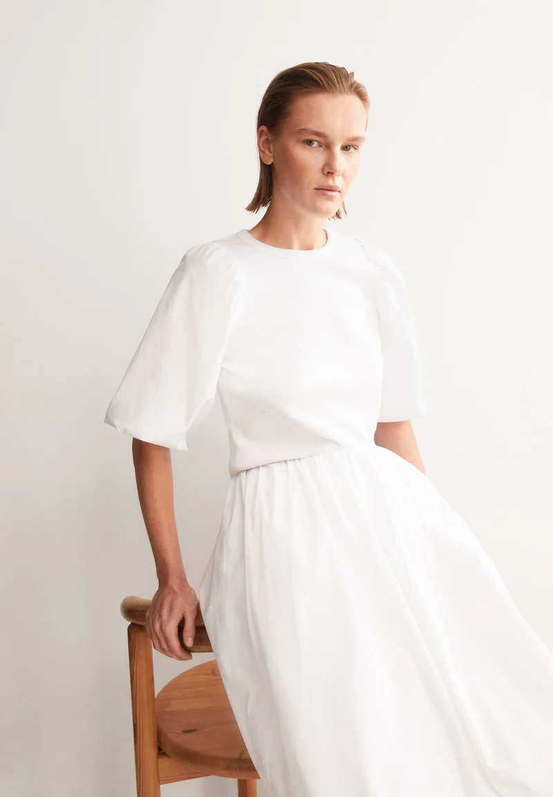 PUFFÄRMEL T-SHIRT | white