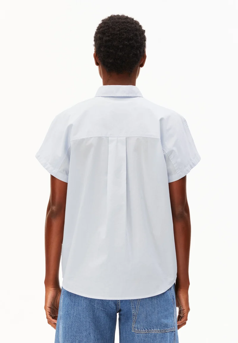 POPLIN LARISAANA BLUSE | morning sky