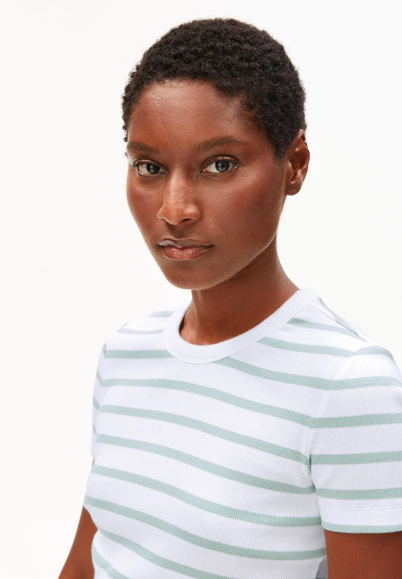 KARDAA GESTREIFTES RIPP-T-SHIRT | white-foam
