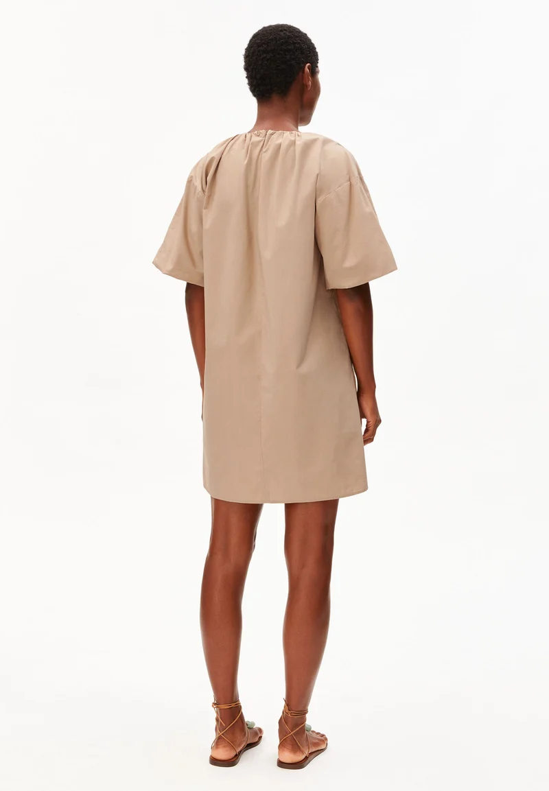 POPLIN BALLON-MINI-KLEID | true camel
