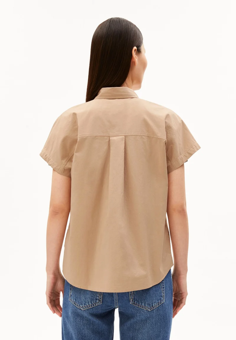 POPLIN LARISAANA BLUSE | true camel